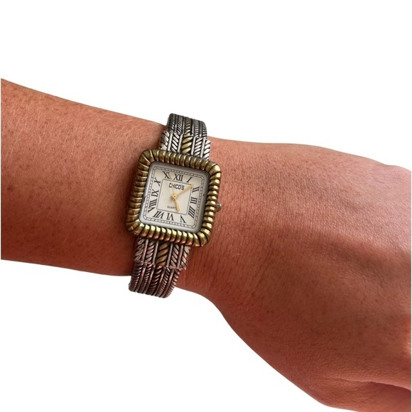 CHICO’S • Vintage Gold & Silver Quartz Bracelet Watch - Picture 2 of 5